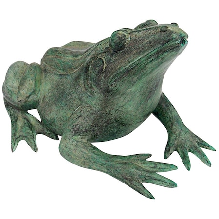 Medium Bull Frog Cast Bronze Garden Statue